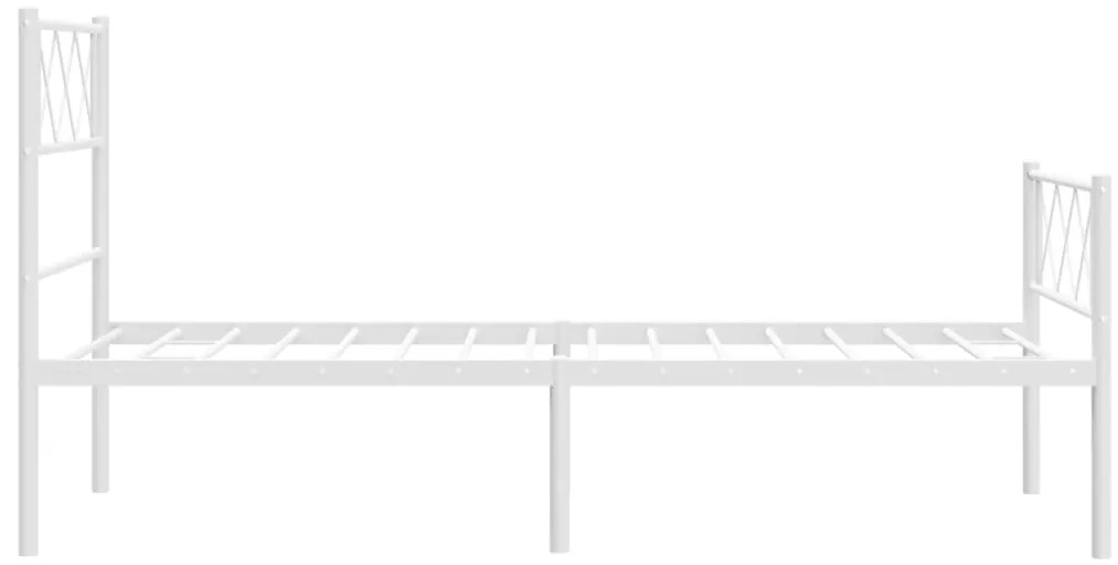 Estrutura de cama com cabeceira e pés 90x190 cm metal branco