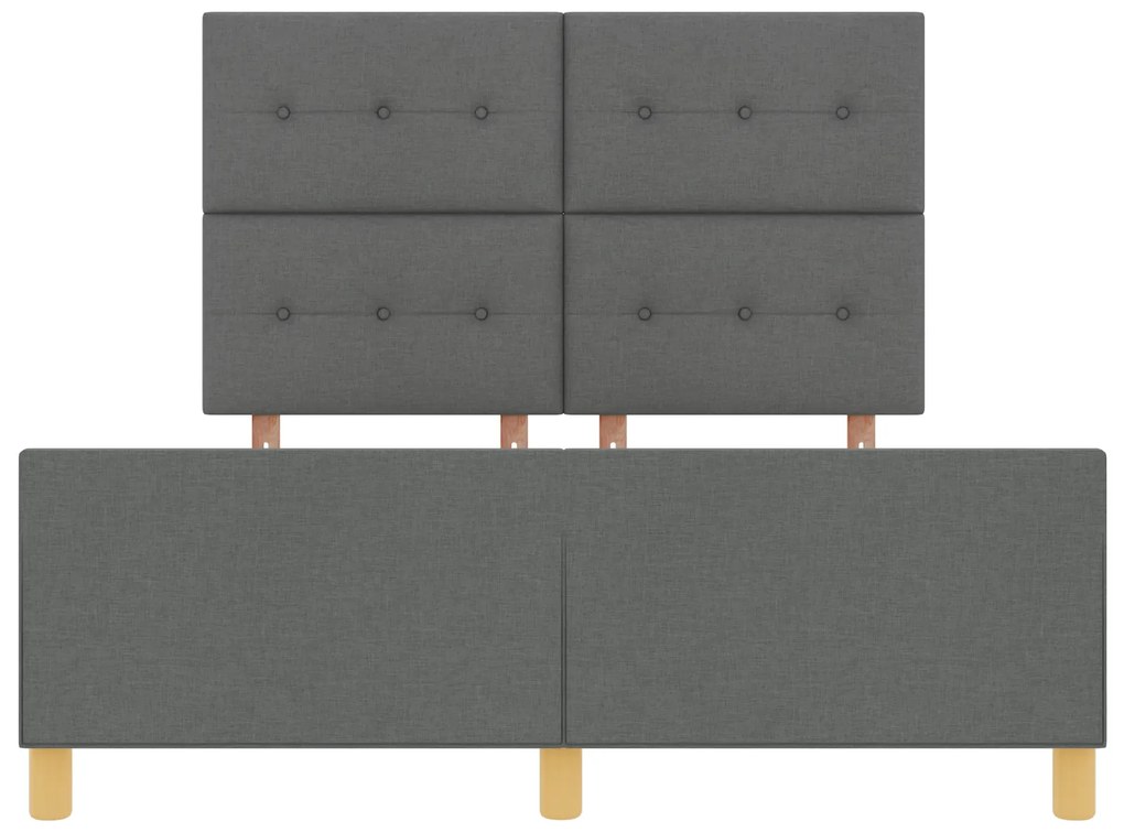 Cama vidaXL Cinza Escuro 140x190 cm Tecido
