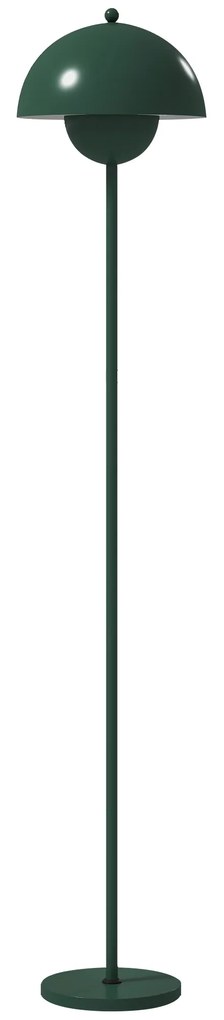 Candeeiro de Pé Moderno com Ecrã em Forma de Taça Refletora de Luz Interruptor de Pé Suporte E27 sem Lâmpada Ø35x155 cm Verde