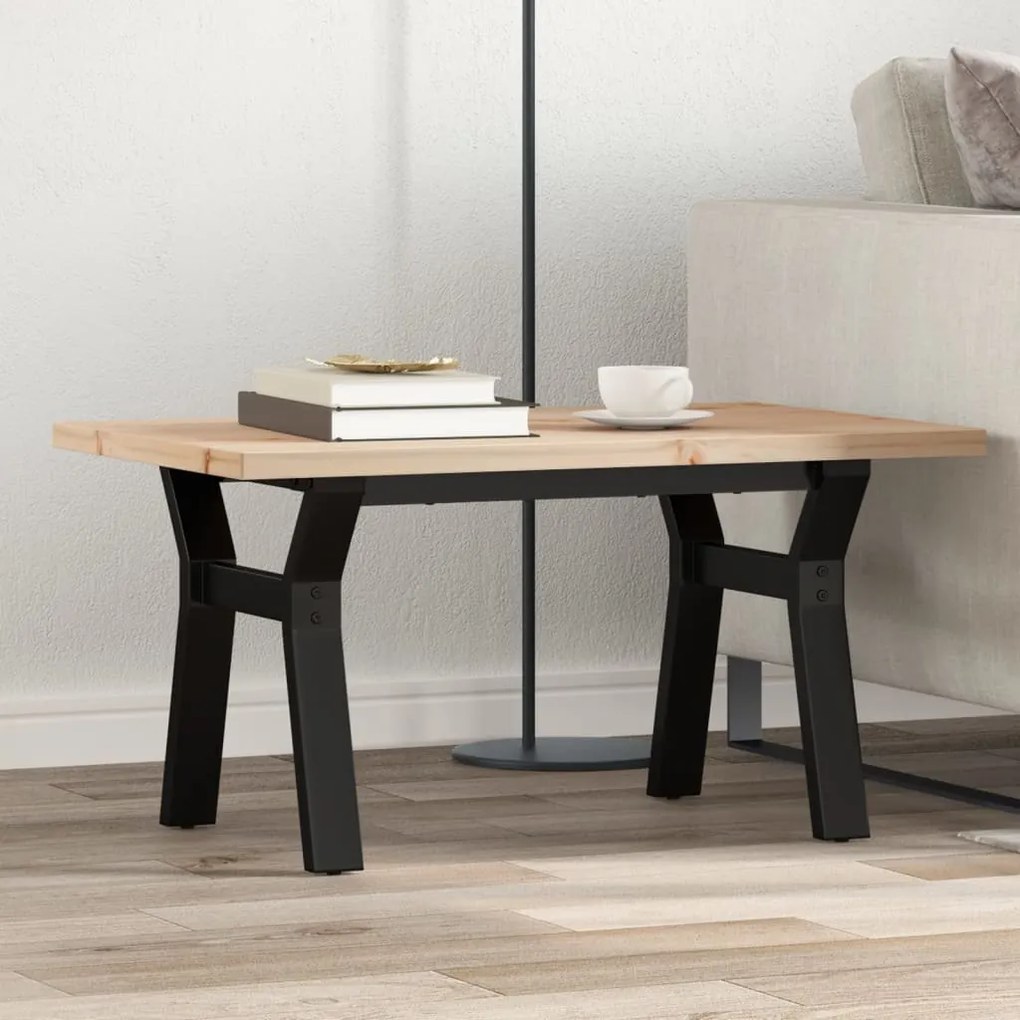 Mesa de centro estrutura em Y 80x50x40,5 cm pinho/aço