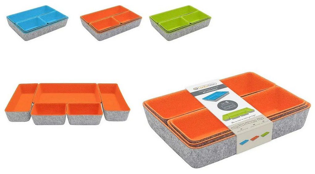 Conjunto de Cestas Confortime Feltro 5 Peças 27,5 x 20 x 5,3 cm
