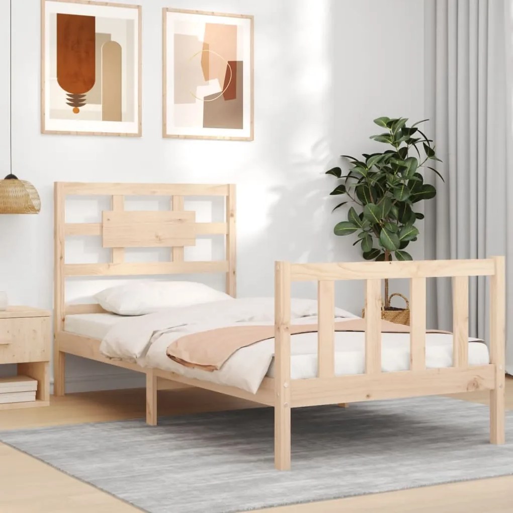 Cama sem colchão 90x200 cm madeira de pinho maciça