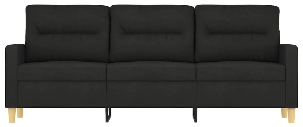 Sofá de 3 lugares tecido 180 cm preto