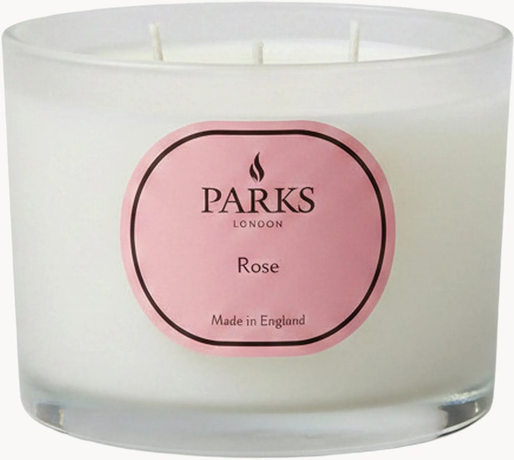 Vela perfumada artesanal com três pavios Vintage Aromatherapy (água de rosas, flores brancas, almíscar suave)