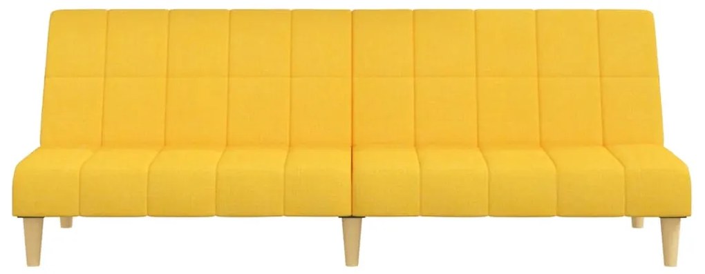 Sofá-cama de 2 lugares tecido amarelo