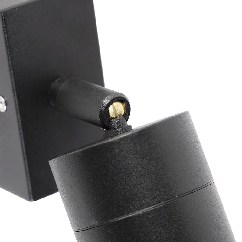 Candeeiro de parede exterior preto ajustável IP44 - Solo