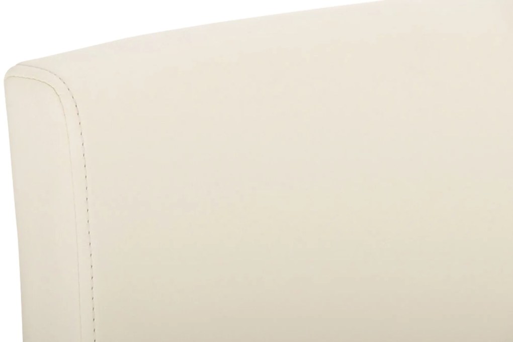 Banco de bar Paros em couro sintético 42 x 104 x 48 cm Creme