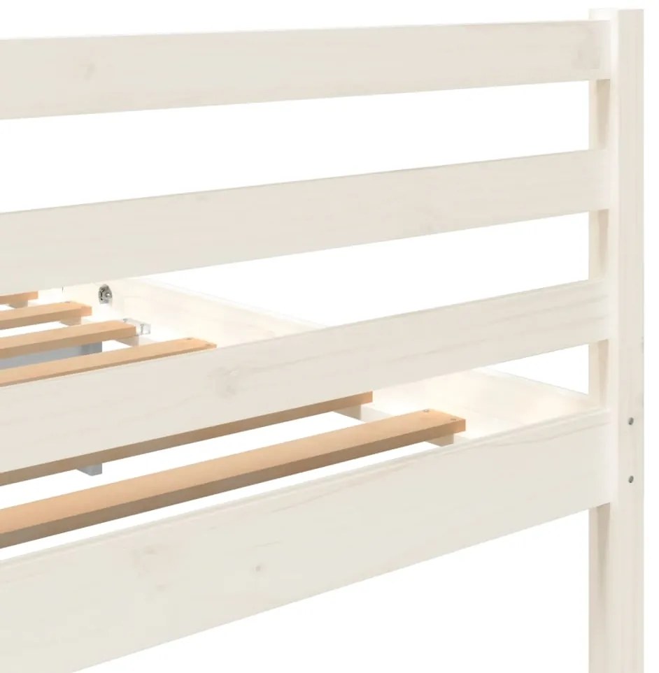 Estrutura de cama super king pinho maciço 180x200 cm branco