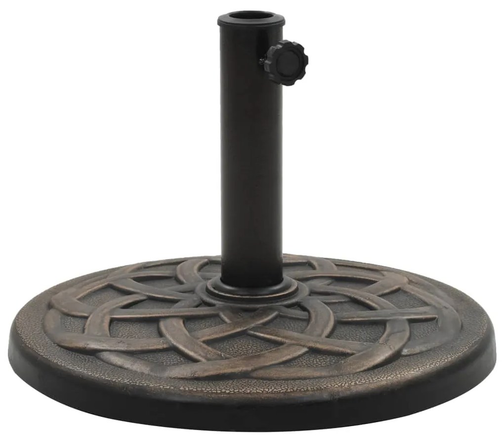 vidaXL Base de guarda-sol redonda poliresina 19 kg bronze