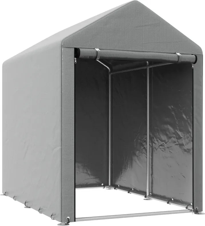 Abrigo para Ferramentas Bicicletas e Motos 1,2x1,79x1,65 m Garagem Portátil Cinza Claro