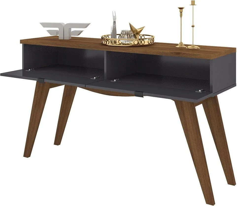 Consola de Entrada GAYA – 136x38,6x79 cm – MDP Matte e Grafite com Por