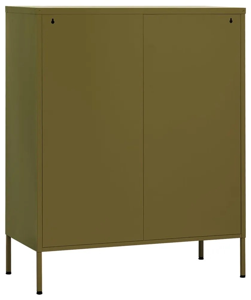Armário de arrumação aço 80x35x101,5 cm verde-azeitona