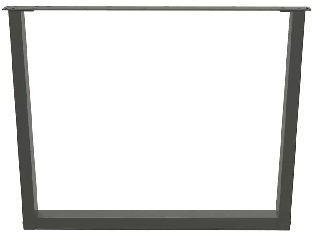 Pés para mesa de jantar em V, 3 peças, antracite, 100x(72-73,3) cm, aç