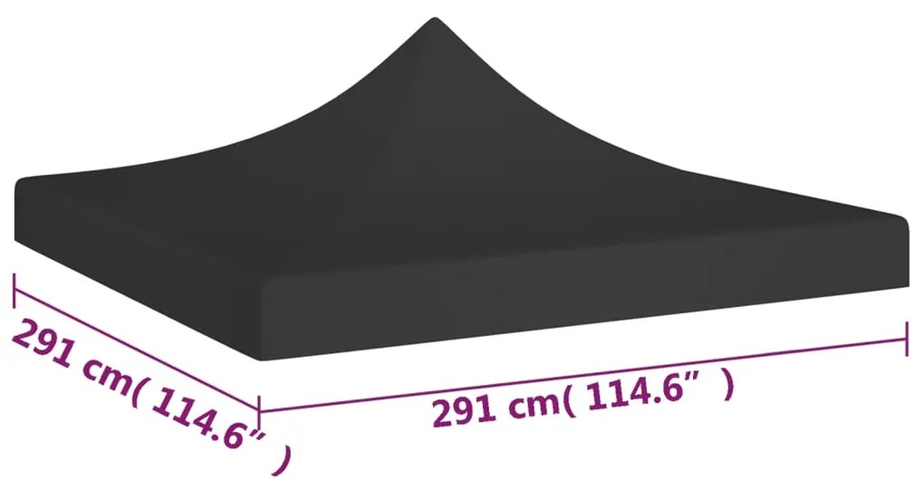 Teto para tenda de festas 3x3 m 270 g/m² preto