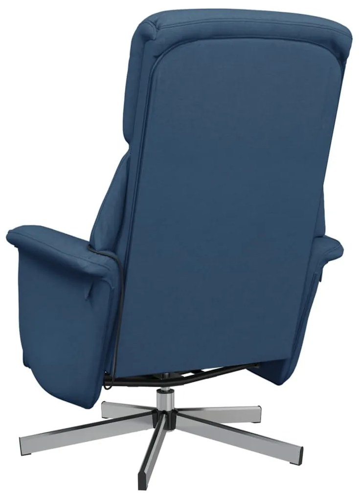 Cadeira de massagens reclinável c/ apoio de pés tecido azul