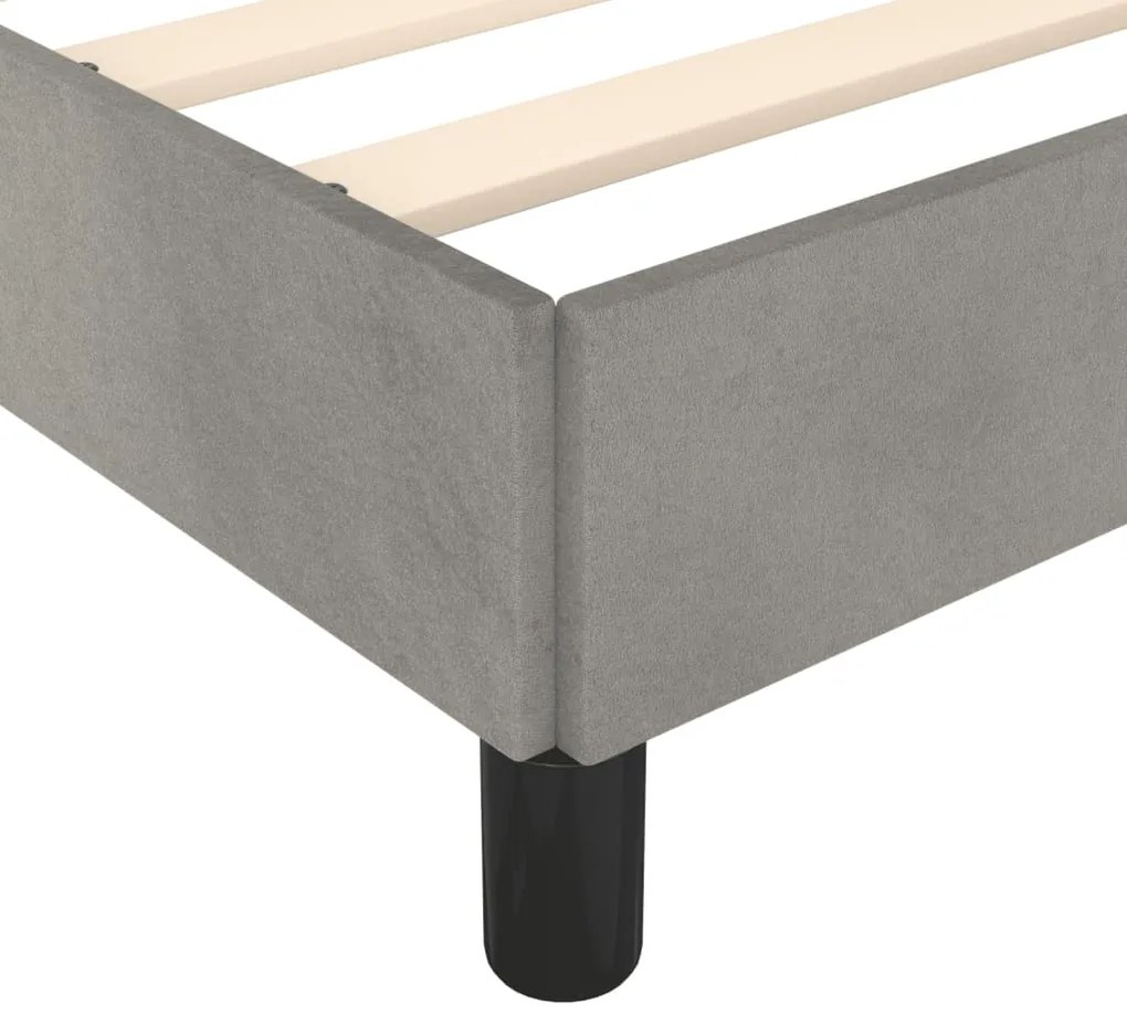 Estrutura de cama sem colchão 90x190 cm veludo cinzento-claro