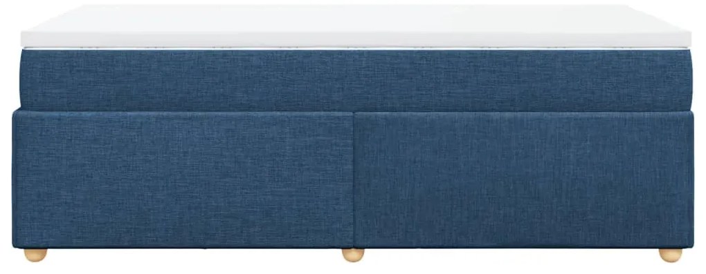 Cama com molas/colchão 90x200 cm tecido azul