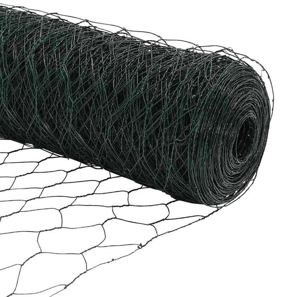 Cerca Hexagonal vidaXL Verde 1,6x10 m Aço