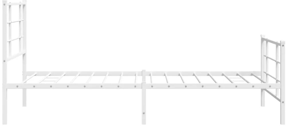 Estrutura de cama com cabeceira e pés 107x203 cm metal branco