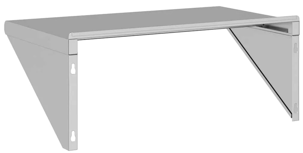 Prateleira de parede 75x45x31cm aço inoxidável prateado