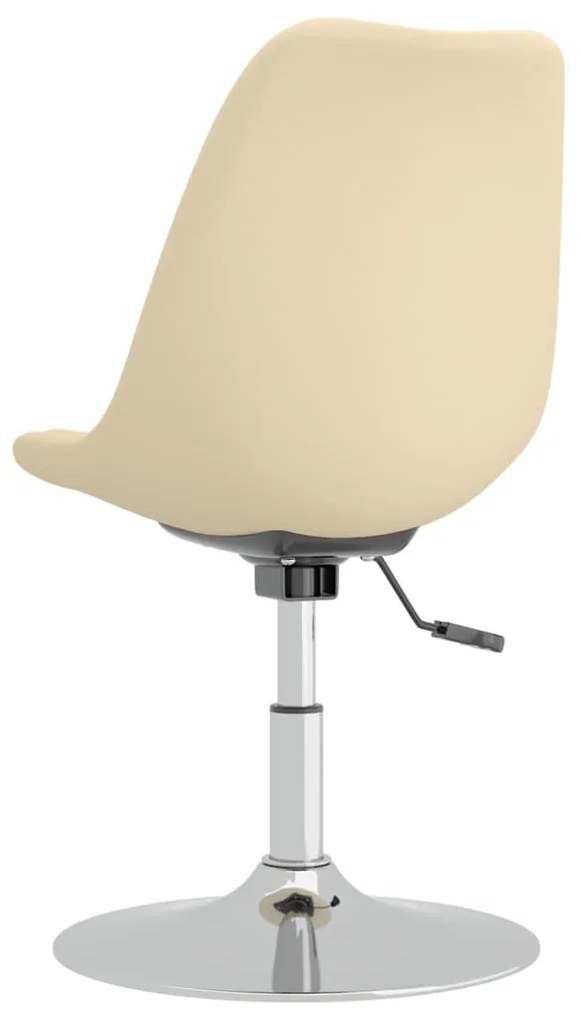 Cadeiras de jantar giratórias 4 pcs tecido cor creme