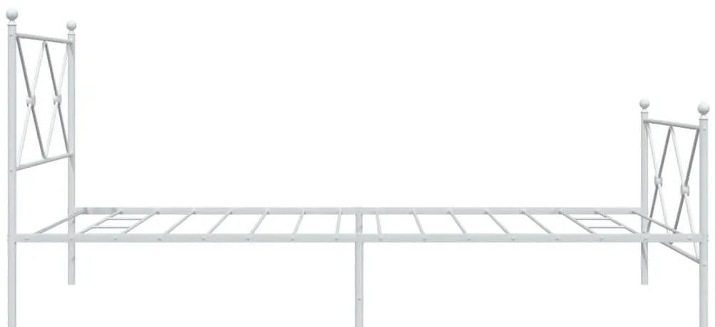 Estrutura de cama com cabeceira e pés 107x203 cm metal branco