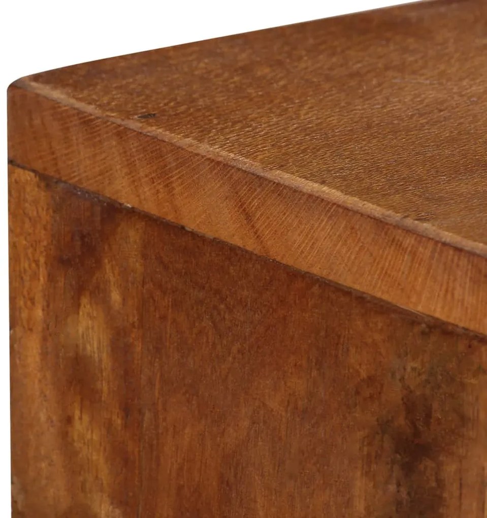 Aparador em madeira recuperada maciça 110x30x75 cm castanho