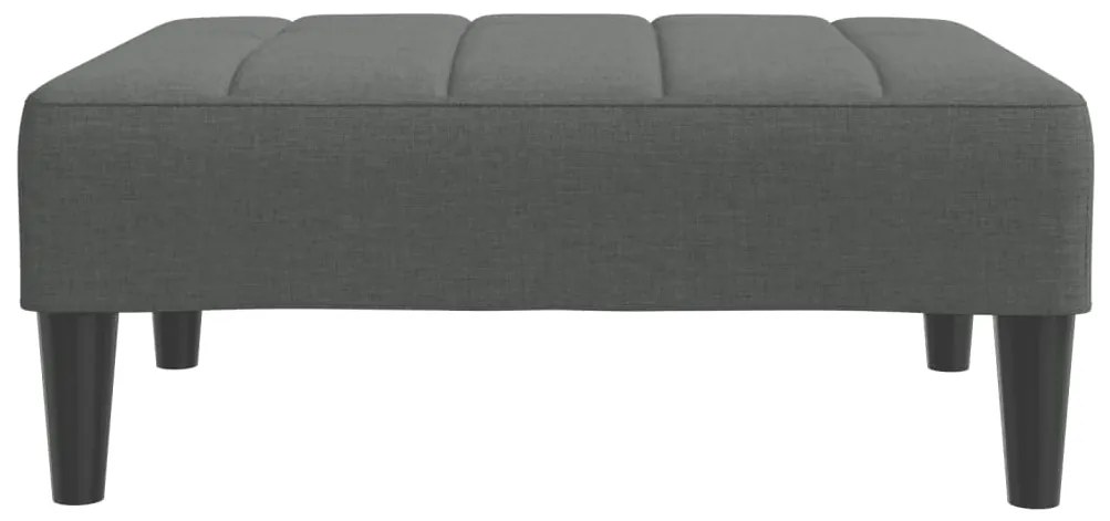 Apoio de pés 77x55x31 cm tecido cinzento-escuro