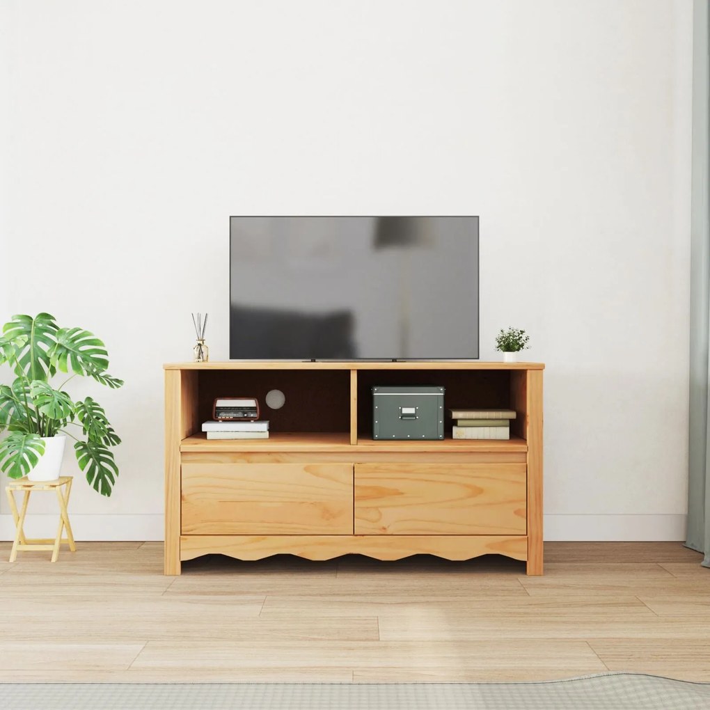 Cabide de TV vidaXL "DRAMMEN" 99x43x55 cm de Madeira Sólida de Pinheir