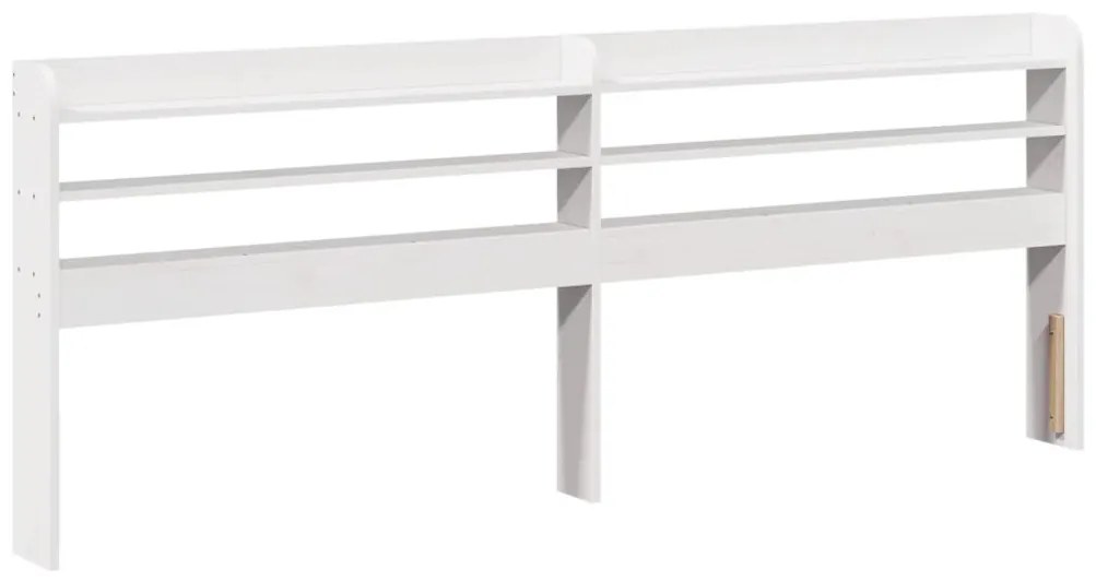 Cama sem colchão 200x200 cm madeira de pinho maciça branco