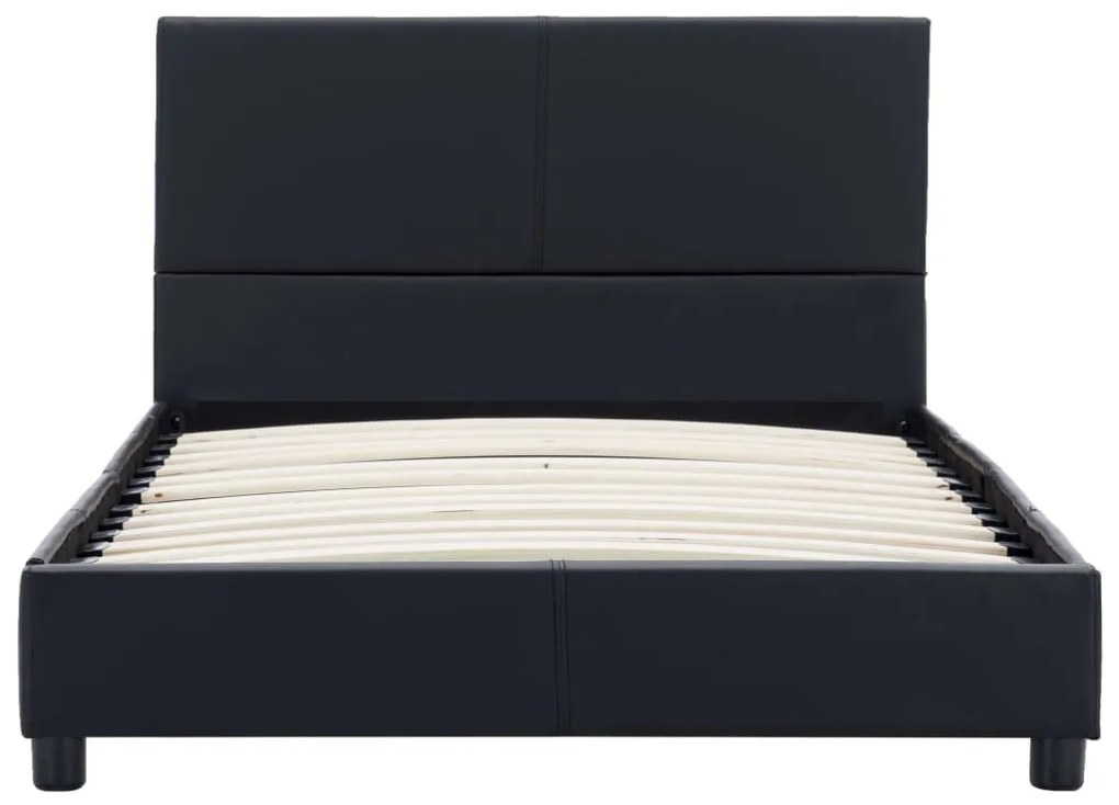 Estrutura de cama 90x200 cm couro artificial preto