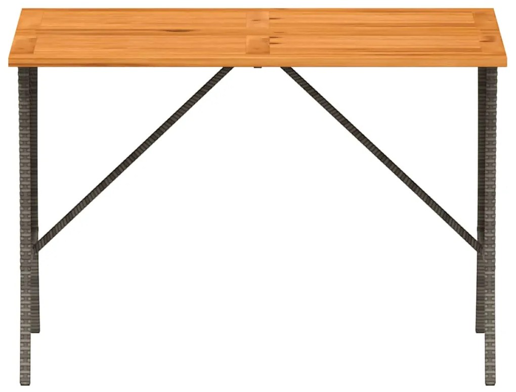 3 pcs conjunto de jantar p/ jardim c/ almofadões vime PE cinza