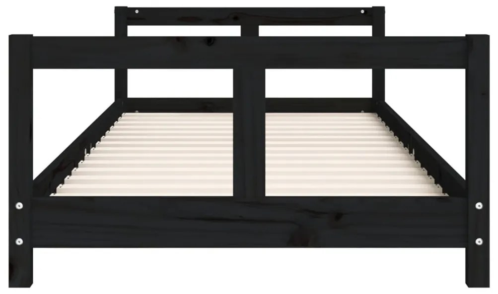 Estrutura de cama infantil 80x200 cm pinho maciço preto