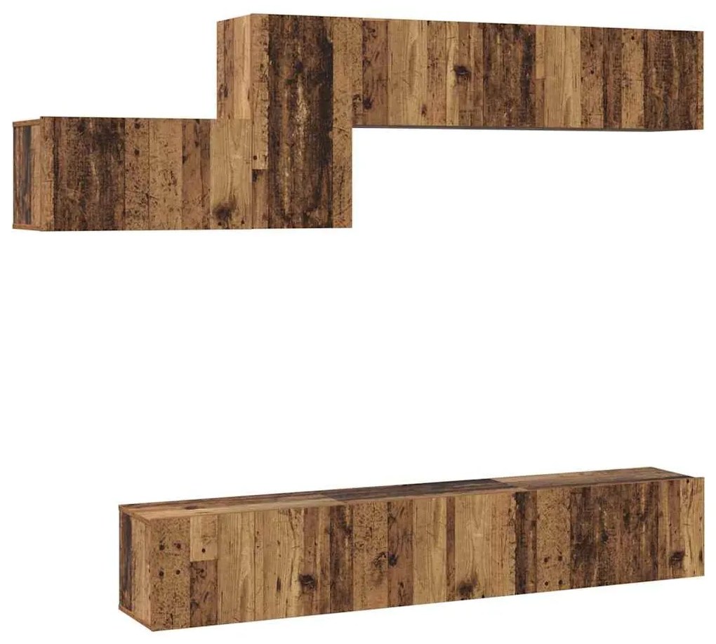 Conjunto de móvel de TV 7 pcs Madeira antiga 60 x 30 x 30 cm