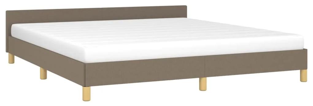 Estrutura de cama 160x200 cm tecido castanho-acinzentado