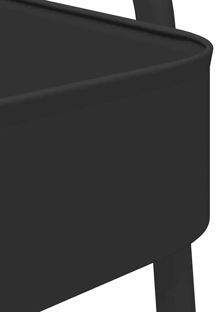Carrinho de arrumação com 3 níveis 42x41,5x77 cm aço preto