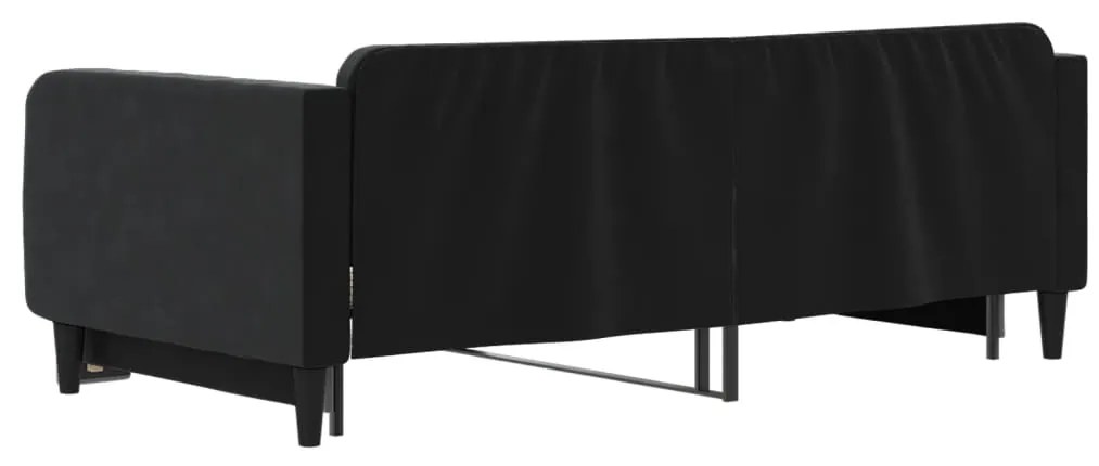 Sofá-cama com gavetão 100x200 cm veludo preto