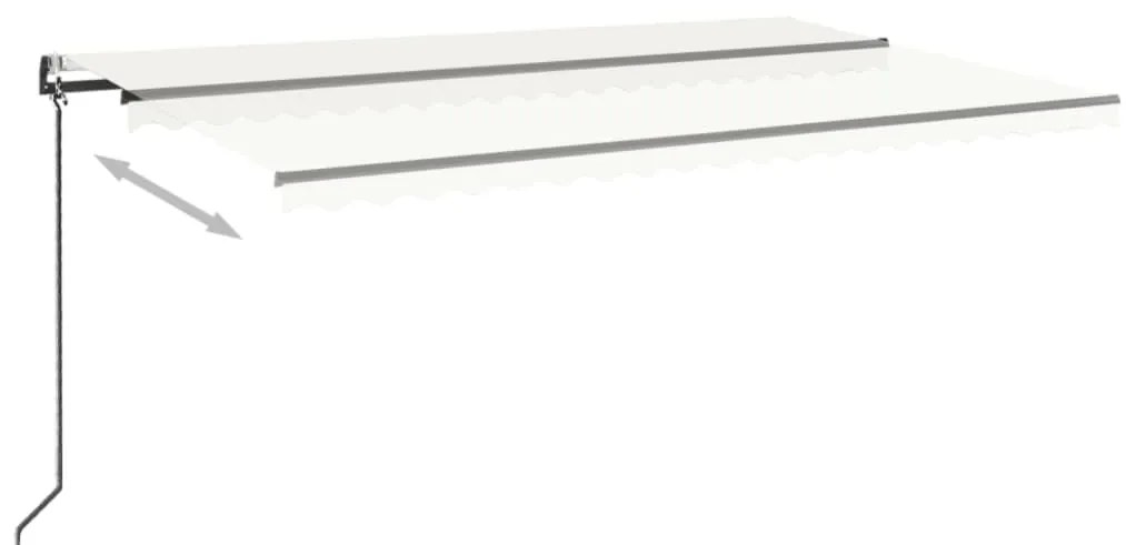 Toldo retrátil automático 500x300 cm cor creme