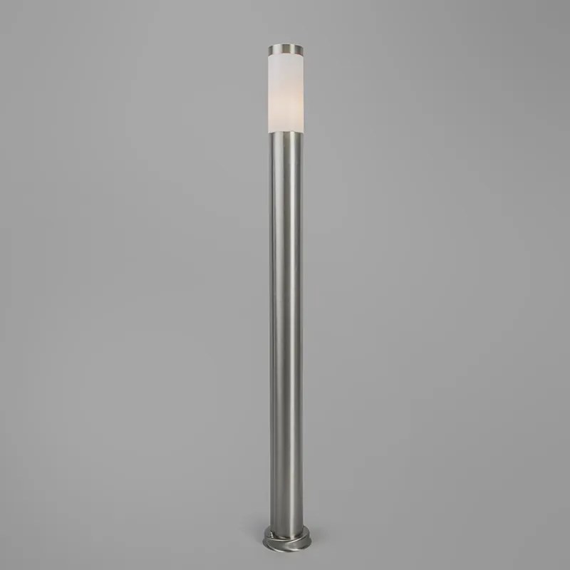 Candeeiro de poste exterior em aço 110 cm IP44 - Rox com ponta de terra e prensa-cabos Moderno