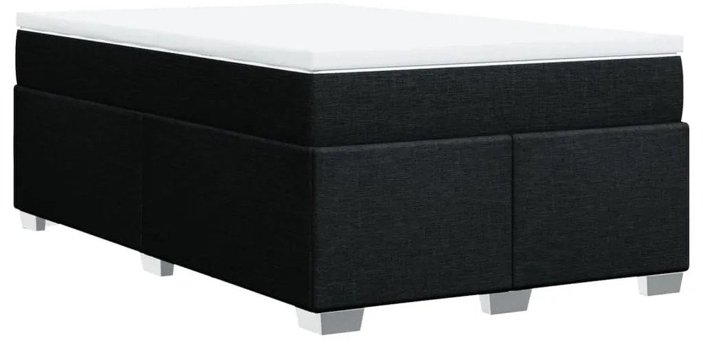 Cama boxspring com colchão 120x190 cm tecido preto