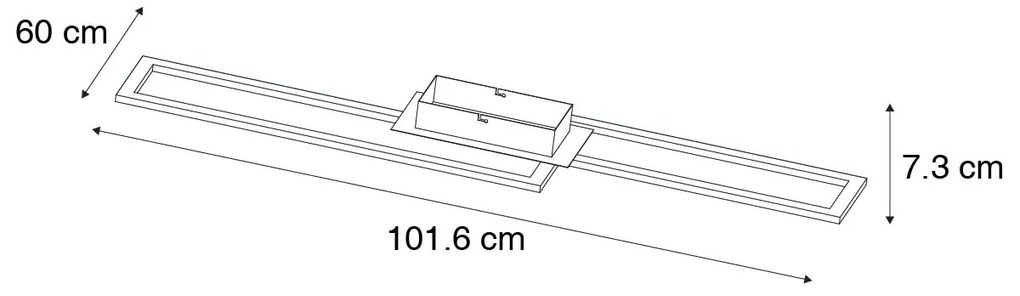 Candeeiro de teto preto 101 cm com LED 3-passos regulável - Georgi Moderno