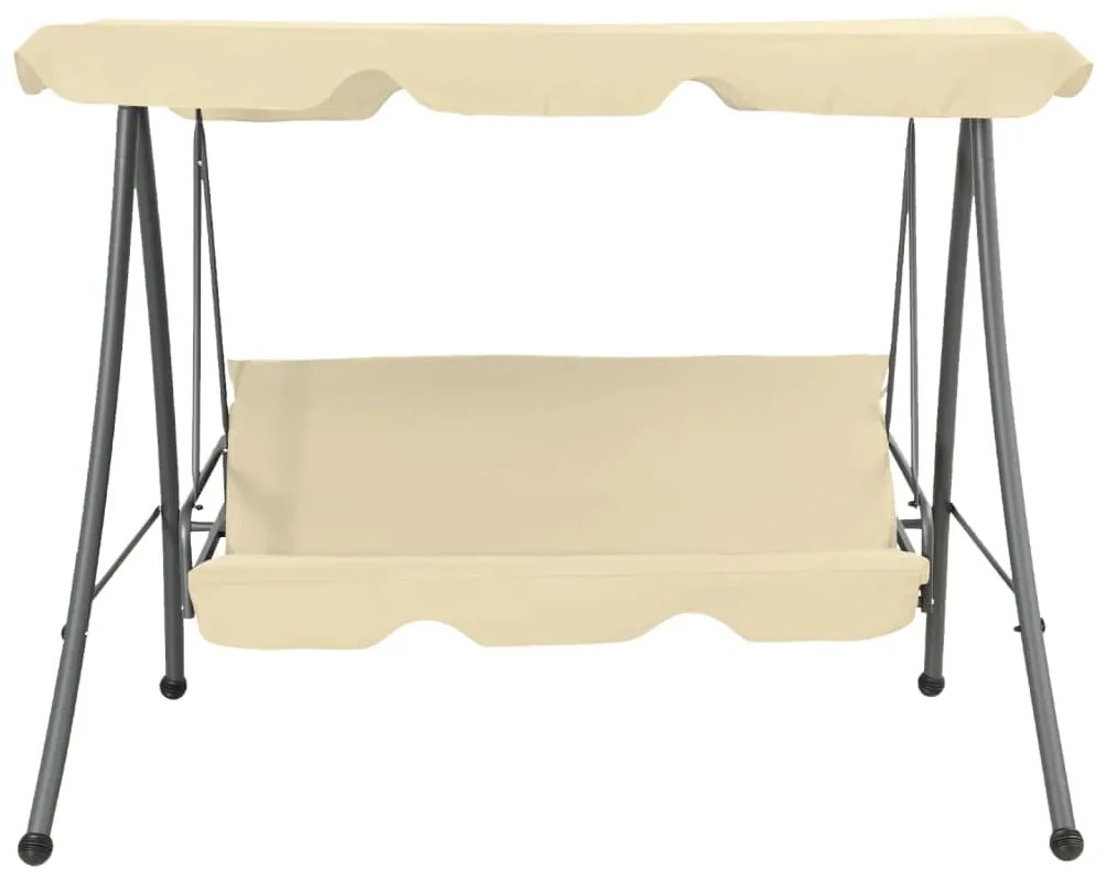 Baloiço de jardim com toldo branco areia