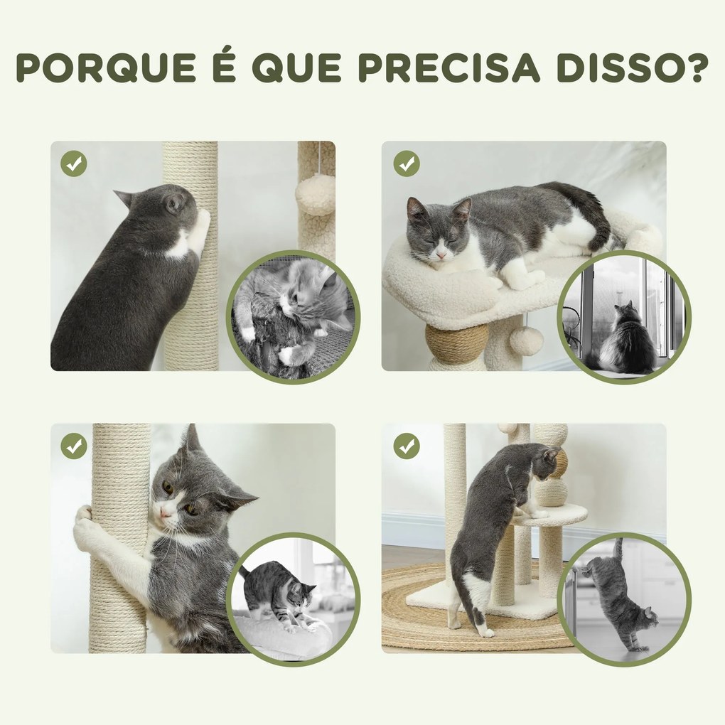 PawHut Arranhador para Gatos Altura 76 cm Arranhador para Gatos com Es