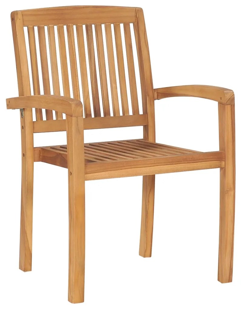 Cadeiras de jardim empiháveis c/ almofadões 6 pcs teca maciça