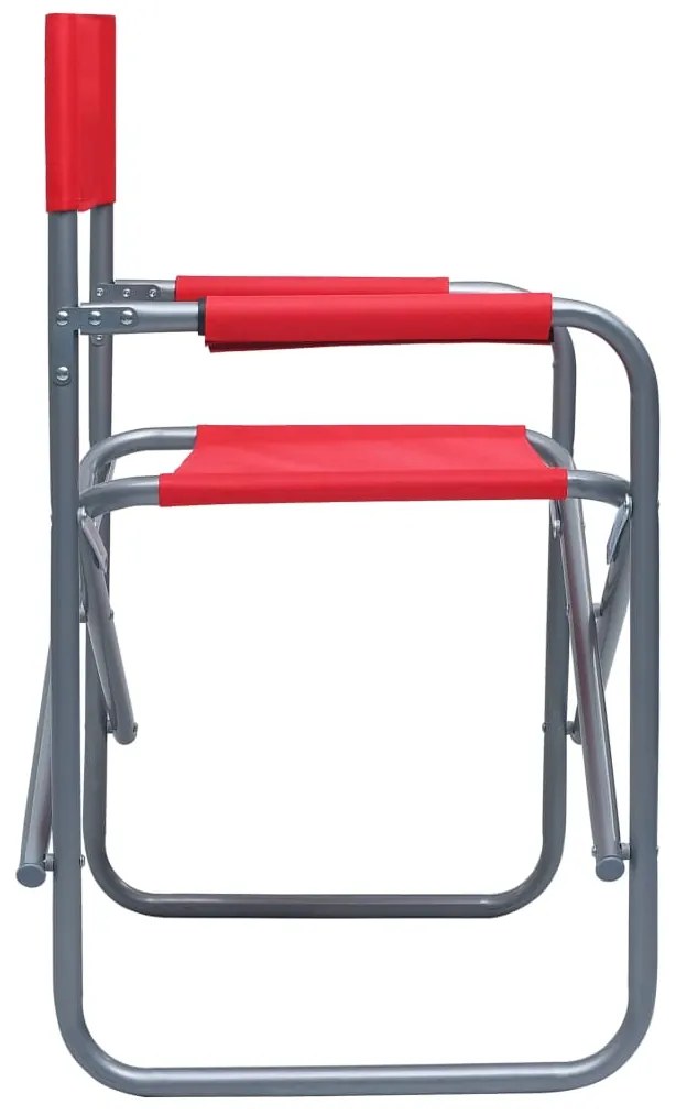 Cadeiras de realizador 2 pcs aço vermelho