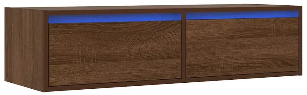 Móvel de TV com luzes LED 100X35,5x25 cm cor carvalho castanho