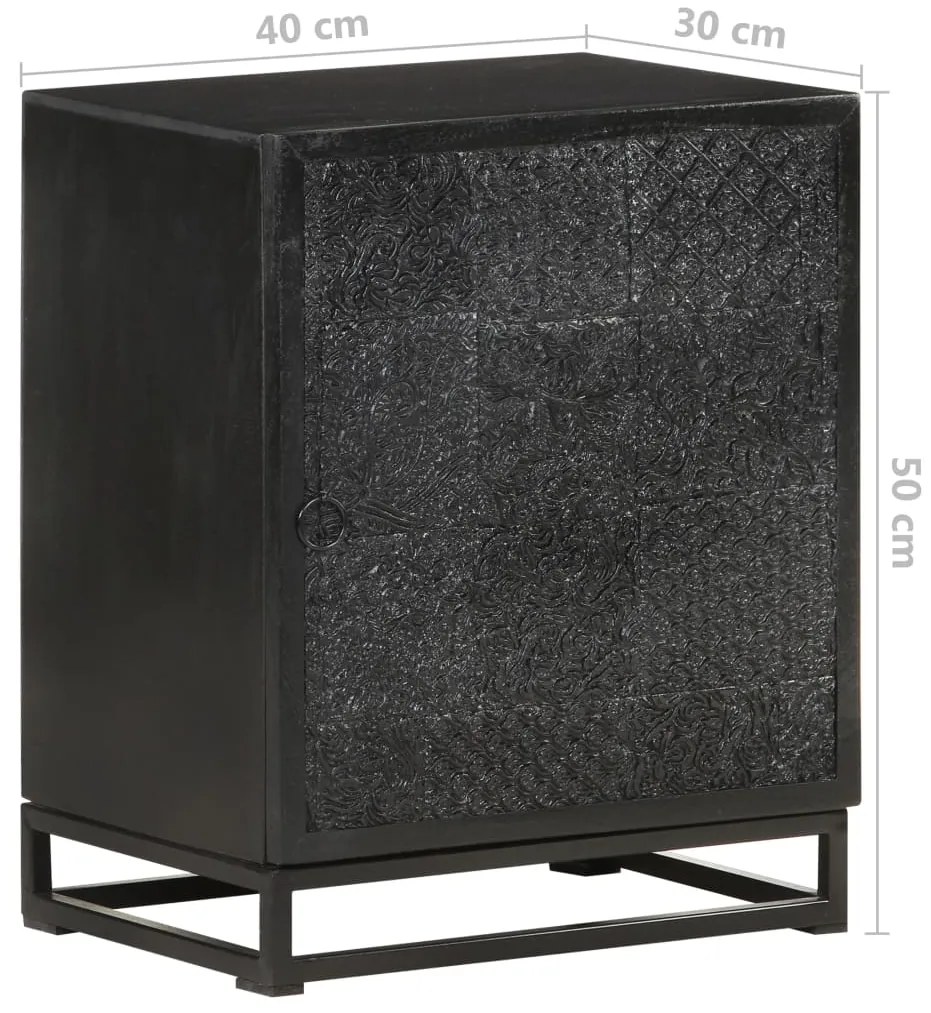 Mesa de cabeceira 40x30x50 cm acácia e mangueira maciça preto