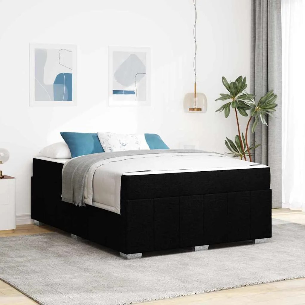 vidaXL Estrutura da Cama Preto 140 x 200 cm tecido