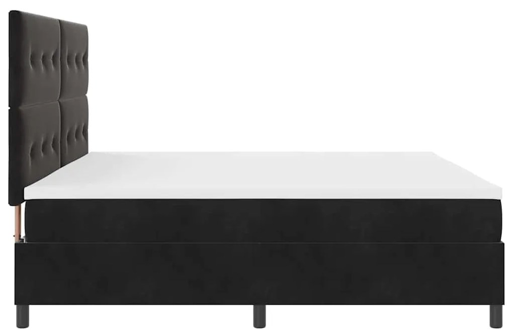 Cama Box com Colchão vidaXL Preto 200x200 cm Veludo