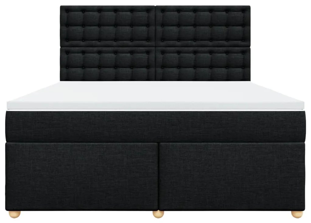 Cama com molas/colchão 180x200 cm tecido preto